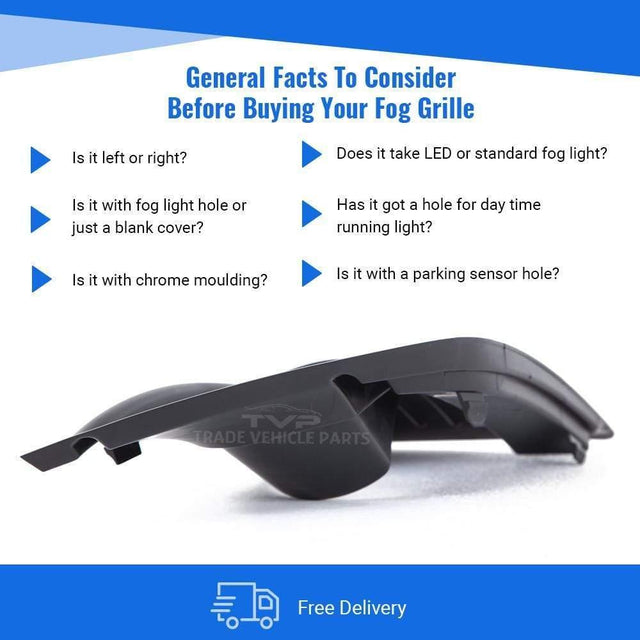 Fits Citroen C4 Picasso 2006-2013 Front Bumper Fog Grille With Fog Lamp Hole Primed Passenger Side - image 4