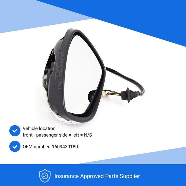 Fits Citroen C4 Picasso 2013- Door Wing Mirror Electric Heated Powerfold Primed Cover W/ Indicator & Foot Light Passenger Side - image 2