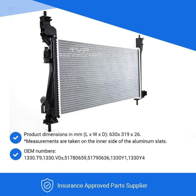 Fits Citroen Nemo 2008-2018 Radiator (1.3 Hdi, 1.4 Hdi)(Manual) (With/Without Ac) - image 4
