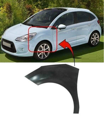 Fits Citroen C3 2010-2016 Front Wing Primed Passenger Side 5 Door - tradevehicleparts.co.uk
