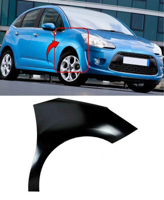 Fits Citroen C3 2010-2016 Front Wing Primed Driver Side 5 Door - tradevehicleparts.co.uk