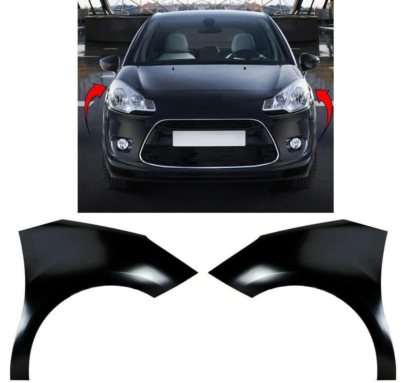 CT1265B Citroen C3 5Dr 2010-2016 Front Wing Primed Pair Left & Right