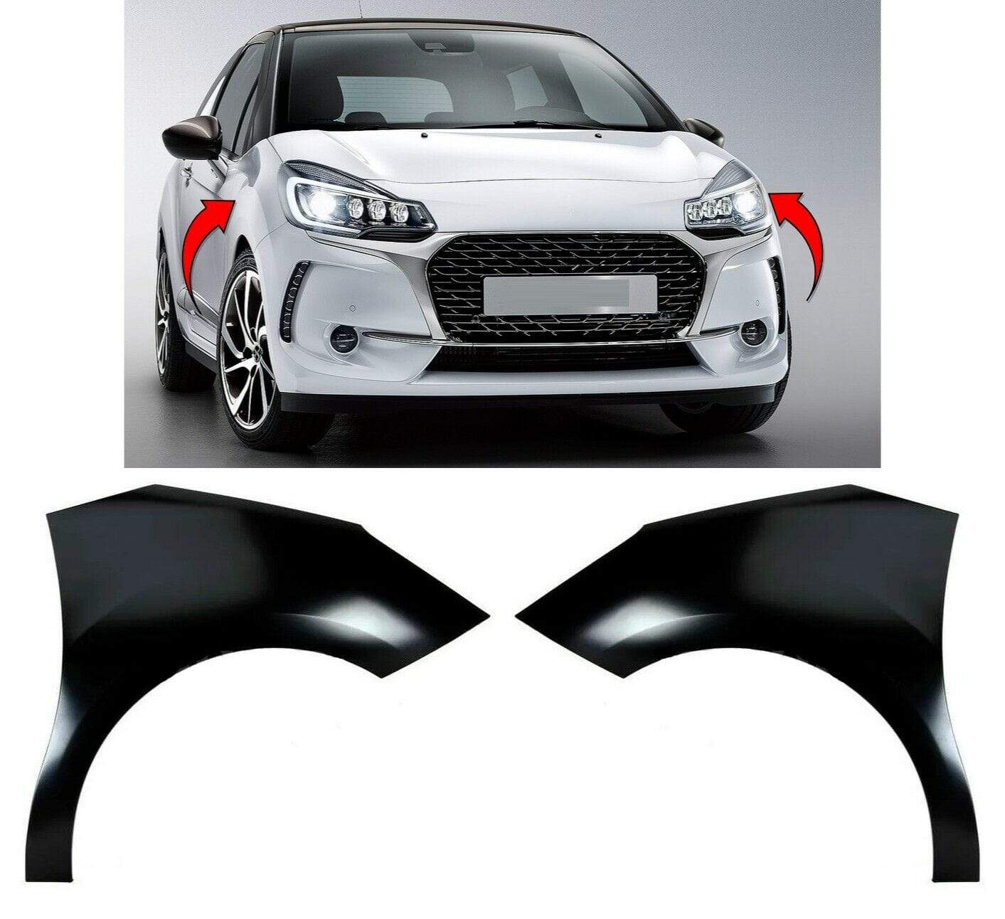CT1265C Ds3 2016-2019 Front Wing Primed Pair Left & Right