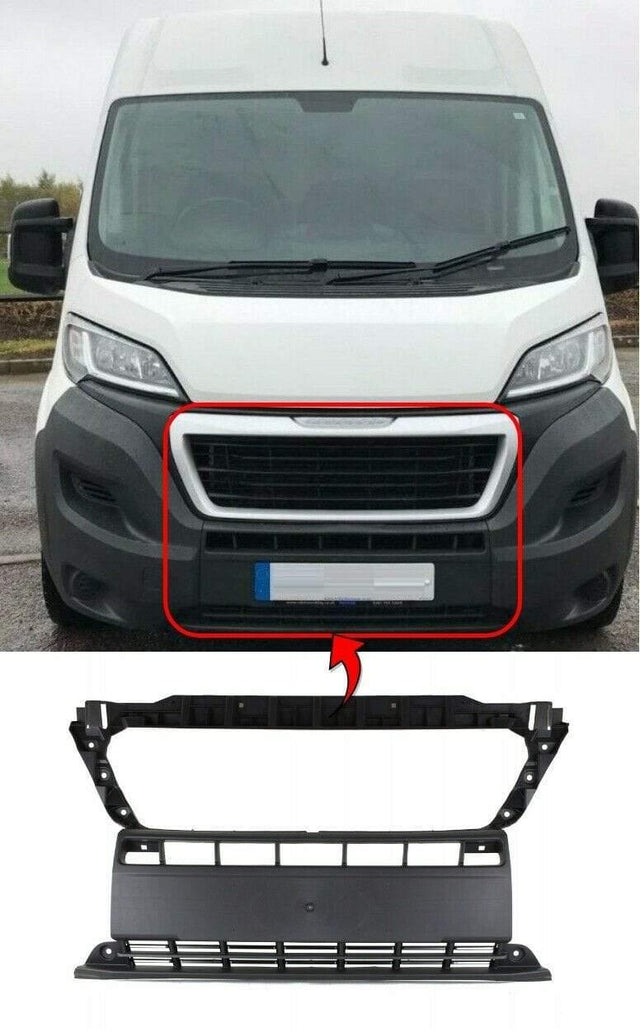 Fits Peugeot Boxer 2014- Front Bumper Centre Section Dark Grey - image 2