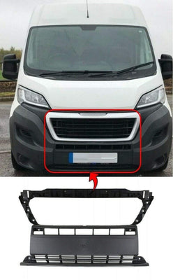 Fits Peugeot Boxer 2014- Front Bumper Centre Section Dark Grey - tradevehicleparts.co.uk