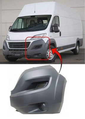 Fits Fiat Ducato 2014-2017 Front Bumper End Corner No Fog Hole / Wheel Extension Left - tradevehicleparts.co.uk