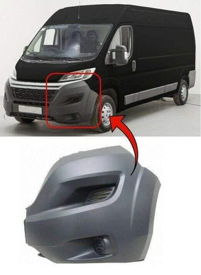 Fits Citroen Relay 2014-2017 Front Bumper End Corner No Fog Hole Passenger Side - tradevehicleparts.co.uk