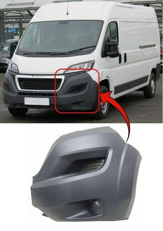 CT1293C Peugeot Boxer 2014-2017 Front Bumper End Corner No Fog Hole Wheel Extension Left