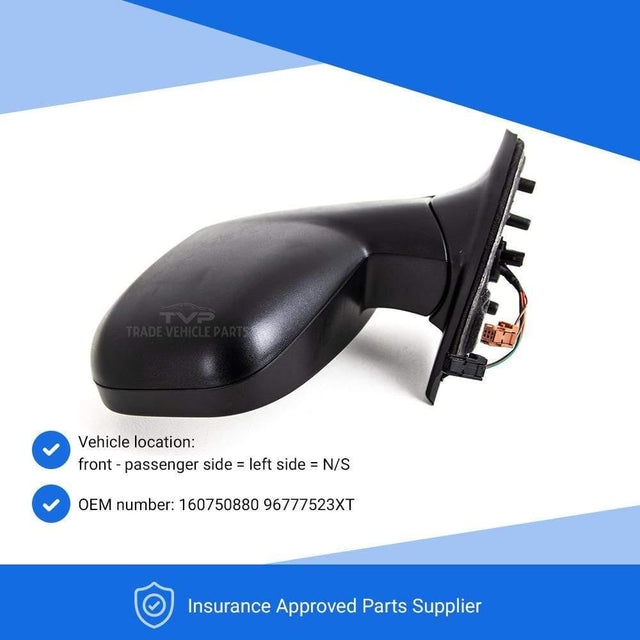 Fits Citroen Berlingo 2008-2012 Door Wing Mirror Heated Electric Black Passenger Side - image 3