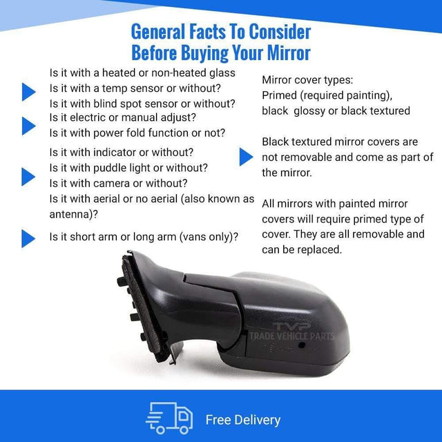 Fits Citroen Berlingo 2008-2012 Door Wing Mirror Heated Electric Black Passenger Side - image 4