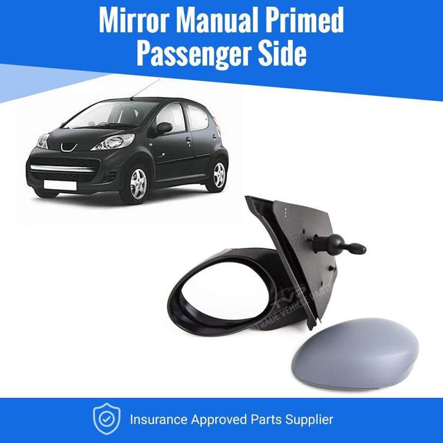 Fits Peugeot 107 2005-2014 Door Wing Mirror Manual Primed Left Side - image 2
