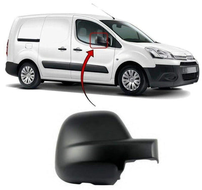 Fits Citroen Berlingo 2012 - On Door Wing Mirror Cover Mat Black Driver Side - tradevehicleparts.co.uk