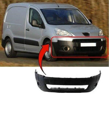 Fits Peugeot Partner 2008-2015 Front Bumper Black - tradevehicleparts.co.uk