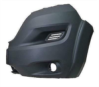 Fits Citroen Relay 2014- Front Bumper Corner Left LWB W/ Moulding & Fog Hole Mat Dark Grey - tradevehicleparts.co.uk