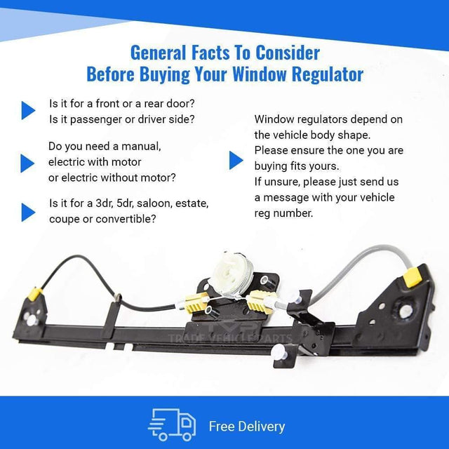 Fits Citroen Relay 2006-2014 Front Window Regulator W/O Motor Driver Side - image 4