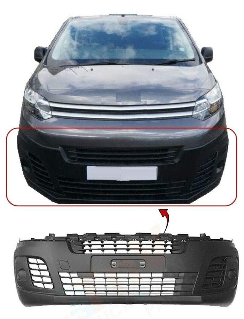 CT4057B Citroen Dispatch 2016-On Front Bumper Mat Black Without Pdc & Fog Lamp Holes