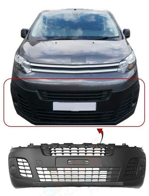 Fits Citroen Dispatch 2016-On Front Bumper Mat Black Without Pdc & Fog Lamp Holes - tradevehicleparts.co.uk