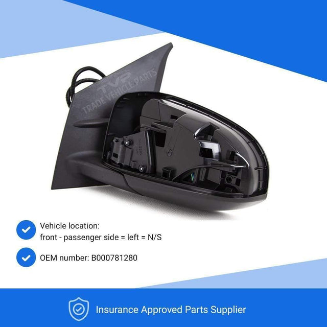 Fits Citroen C1 2014- Door Wing Mirror Electric Heated Primed Cover Passenger Side - image 3