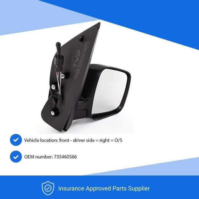 Fits Fiat Qubo 2009- Door Wing Mirror Cable Manual Driver Side - image 3