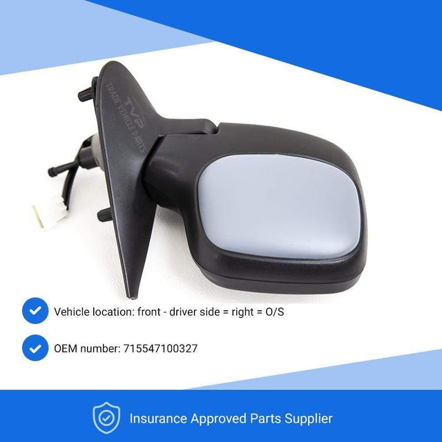 Fits Citroen Berlingo 1998-2008 Door Wing Mirror Manual Heated Primed Driver Side - image 2