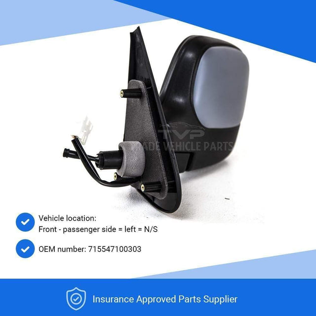 Fits Peugeot Partner 1996-2008 Door Wing Mirror Manual Heated Primed Passenger Side - image 3