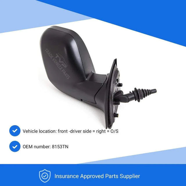 Fits Citroen Berlingo 2008-2012 Door Wing Mirror Manual Textured Driver Side - image 2
