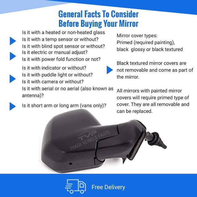 Fits Citroen Berlingo 2008-2012 Door Wing Mirror Manual Textured Driver Side - image 3