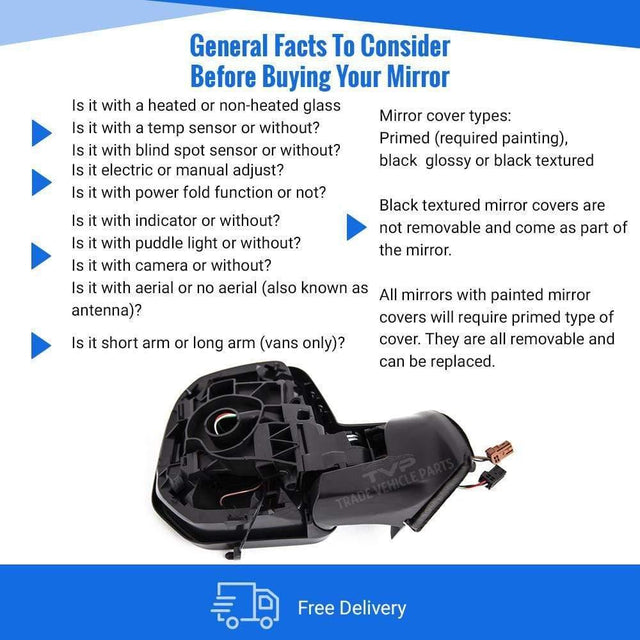 Fits Citroen Berlingo 2008-2012 Door Wing Mirror Electric Primed T.Sensor Driver Side - image 3