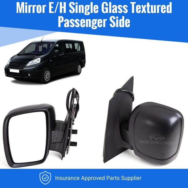 Fits Fiat Scudo 2007-2016 Door Wing Mirror E/H Single Glass Textured Passenger Side - image 2