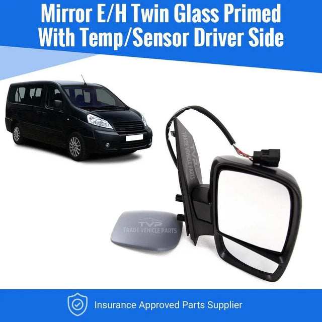 Fits Fiat Scudo 2007-2016 Door Wing Mirror Elec. Heated Twin Glass Primed Driver Side - image 2