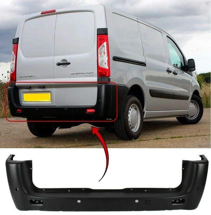 CT5073A Citroen Dispatch 2007-2016 Rear Bumper With Pdc Black Standard Wheel Base Models
