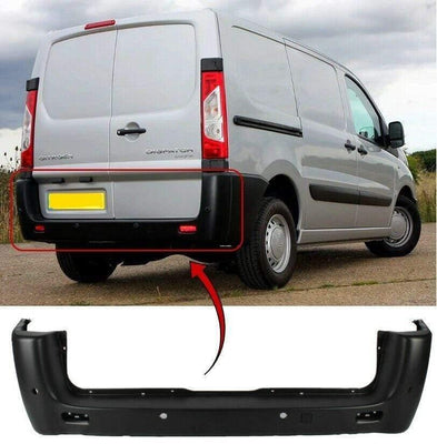 Fits Citroen Dispatch 2007-2016 Rear Bumper With Pdc Black Standard Wheel Base Models - tradevehicleparts.co.uk