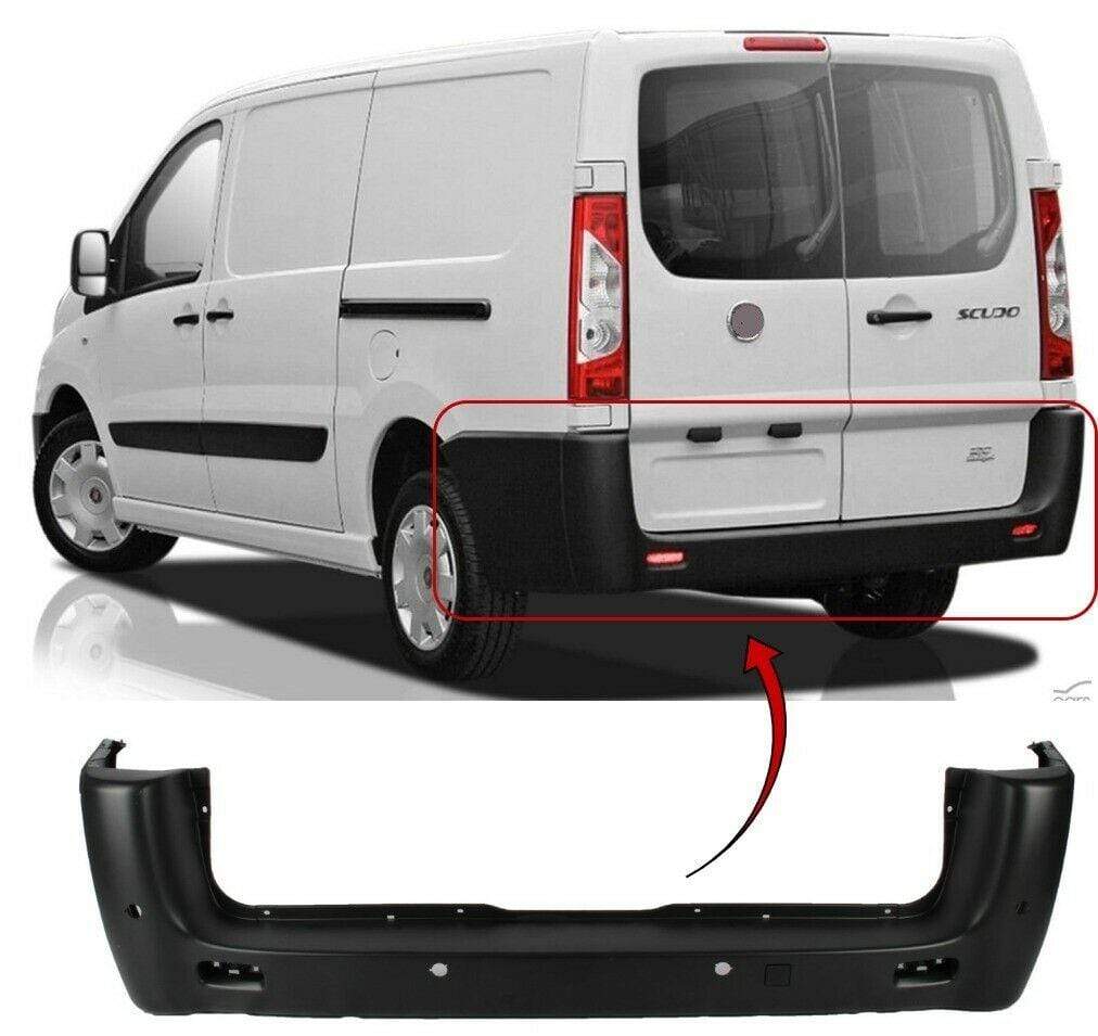 CT5073B Fiat Scudo 2007-2016 Rear Bumper With Pdc Black Standard Wheel Base Models