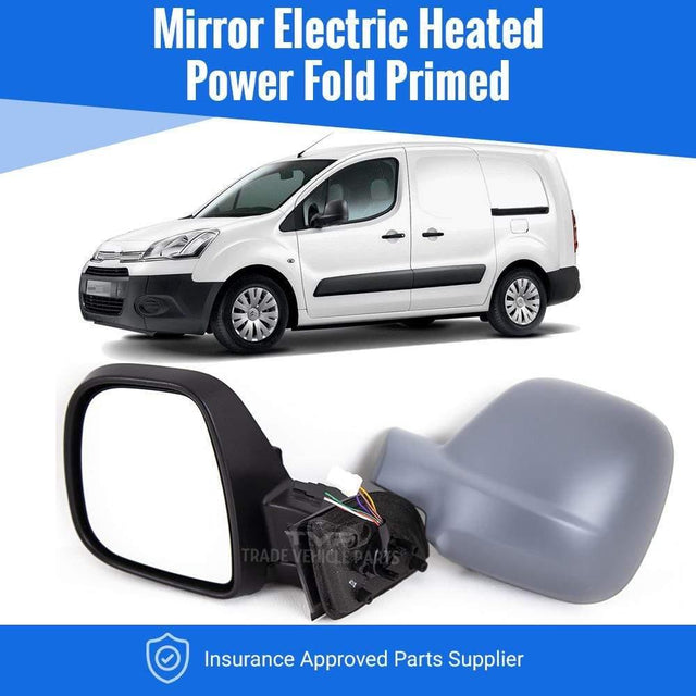 Fits Citroen Berlingo 2012-2018 Door Wing Mirror E/H Power Fold Primed Passenger Side - image 2