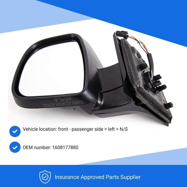 Fits Citroen Berlingo 2012-2018 Door Wing Mirror E/H Power Fold Primed Passenger Side - image 3