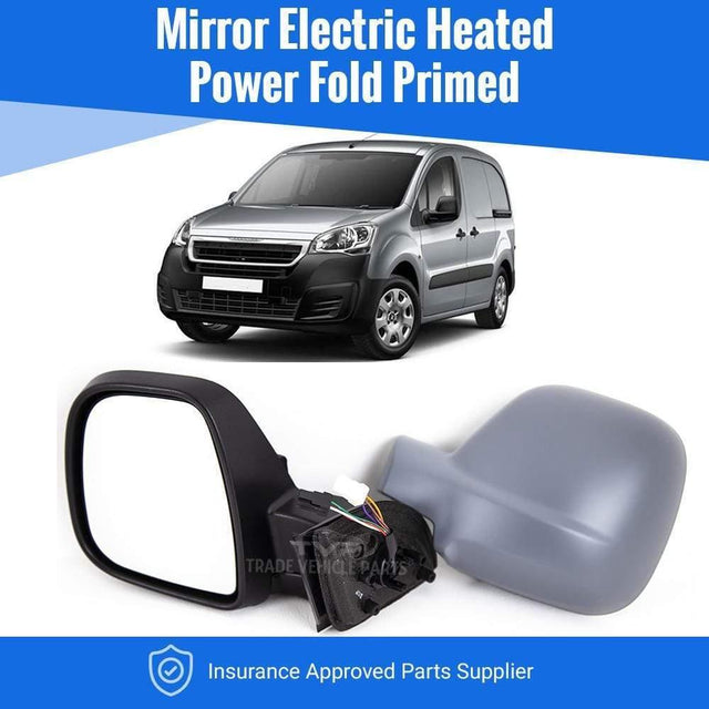 Fits Peugeot Partner 2012-2018 Mirror Electric Heated Power Fold Primed N/S - image 2