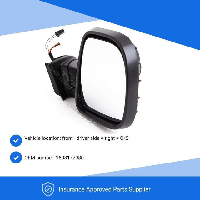 Fits Citroen Berlingo 2012-2018 Door Wing Mirror E/H Power Fold Primed Driver Side - image 3