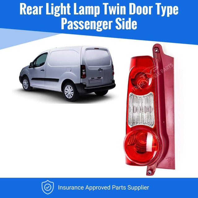 Fits Citroen Berlingo Van 2008-2012 Rear Light Lamp Twin Door Type Passenger Side - image 2