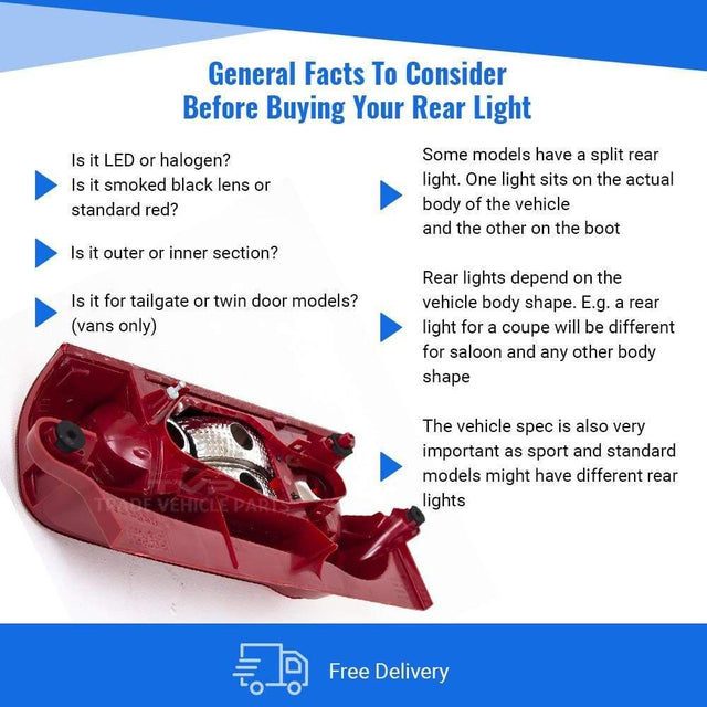 Fits Citroen Berlingo Van 2008-2012 Rear Light Lamp Twin Door Type Passenger Side - image 4