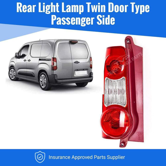 Fits Peugeot Partner 2015- Rear Light Lamp Twin Door Type Passenger Side - image 2