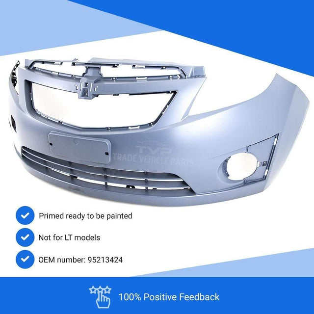 Fits Chevrolet Spark 2010-2012 Front Bumper Primed No Pdc Or Washer Holes - image 3