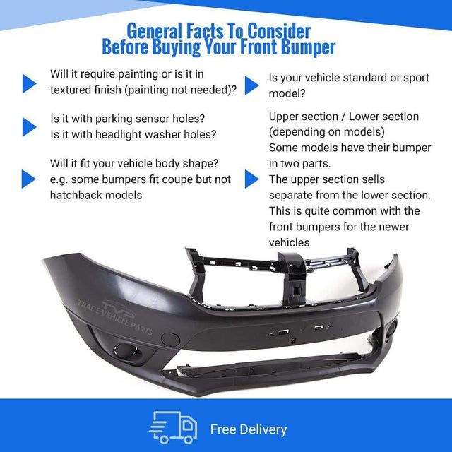 Fits Dacia Sandero 2013-2017 Front Bumper Black With Fog Lamp Holes - image 3