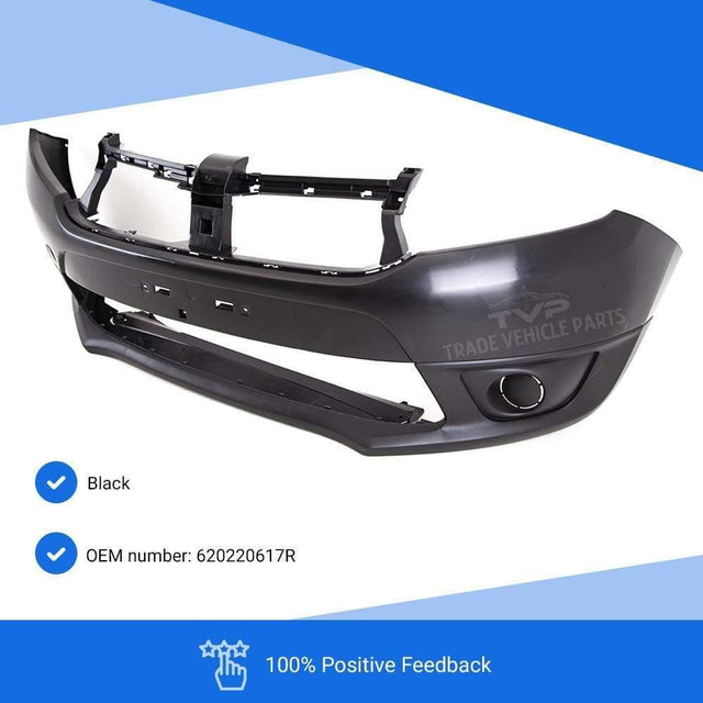 Fits Dacia Sandero 2013-2017 Front Bumper Black With Fog Lamp Holes - image 2