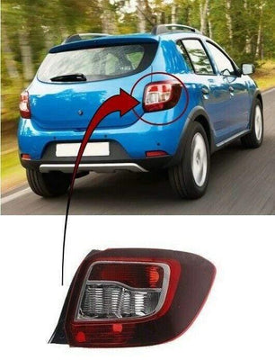Fits Dacia Sandero Stepway 2013-2017 Rear Light Lamp Black Type Driver Side - tradevehicleparts.co.uk