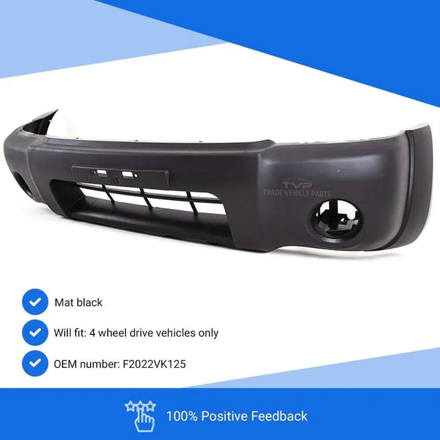 Fits Nissan Navara D22 2.5Td 11/2001-2005 Front Bumper -4 Wheel Drive Mat Black - image 3