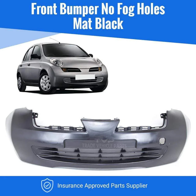 Fits Nissan Micra K12 2003-2006 Front Bumper No Fog Holes No Pdc Or Washer Holes - image 2