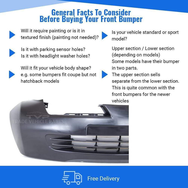 Fits Nissan Micra K12 2003-2006 Front Bumper No Fog Holes No Pdc Or Washer Holes - image 4