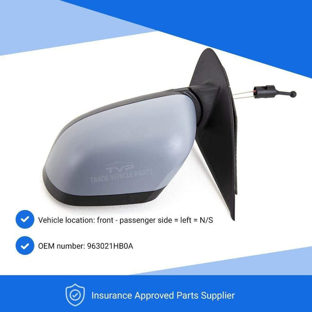 Fits Nissan Micra 2013-2017 Door Wing Mirror Manual Type With Primed Cover Passenger Side - image 3