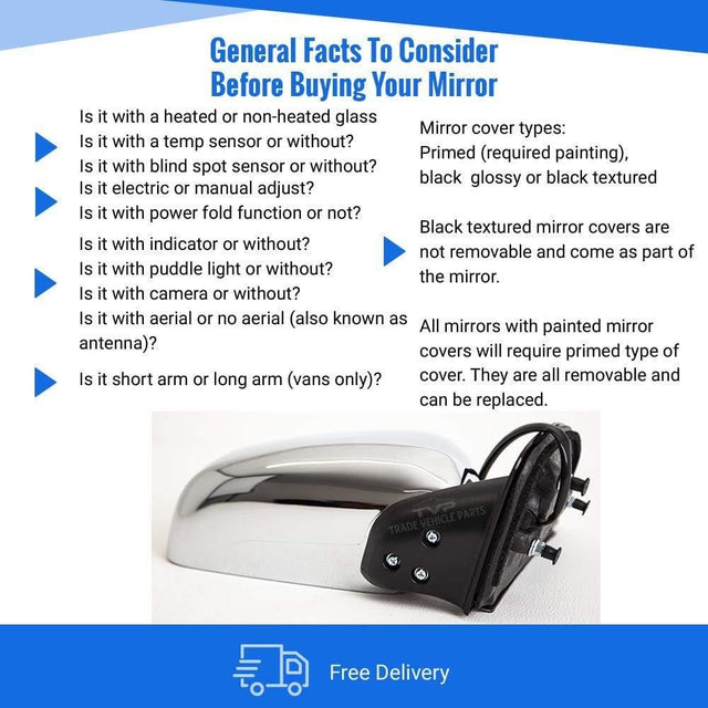 Fits Nissan Pathfinder 2005-2014 Door Wing Mirror Manual Chrome Driver Side - image 3