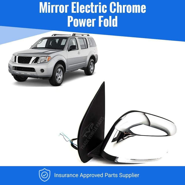 Fits Nissan Pathfinder 2006-2014 Door Wing Mirror Electric Chrome Power Fold Without Puddle Light Left - image 2